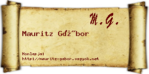 Mauritz Gábor névjegykártya