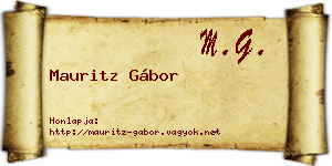Mauritz Gábor névjegykártya